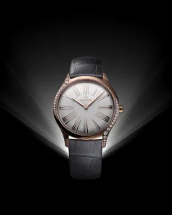 36 mm, Sedna™ gold on leather strap