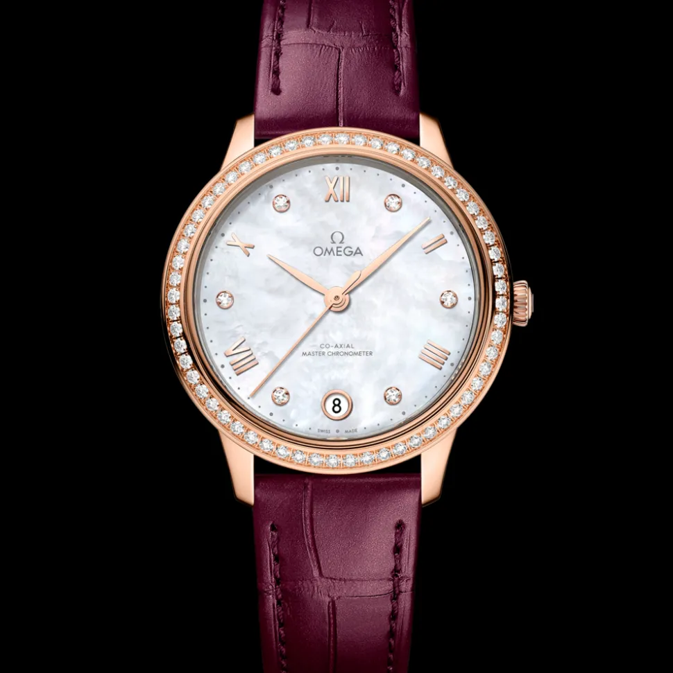 34 mm, Sedna™ gold on leather strap