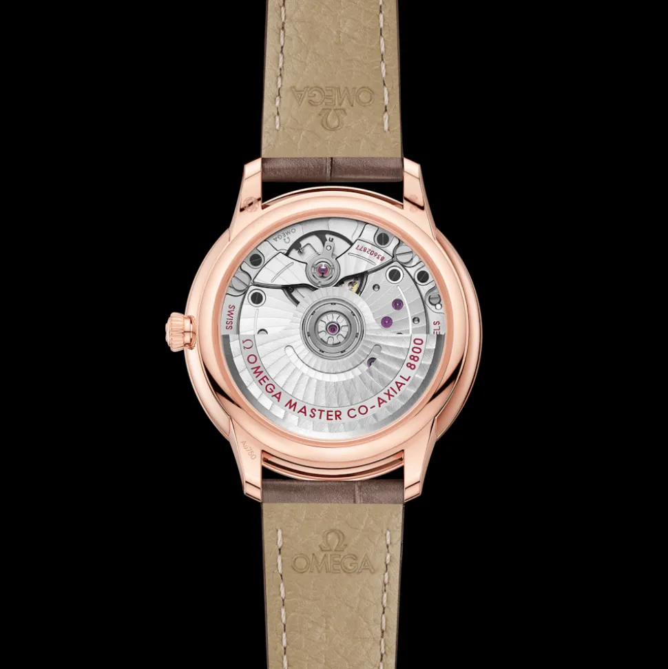 34 mm, Sedna™ gold on leather strap