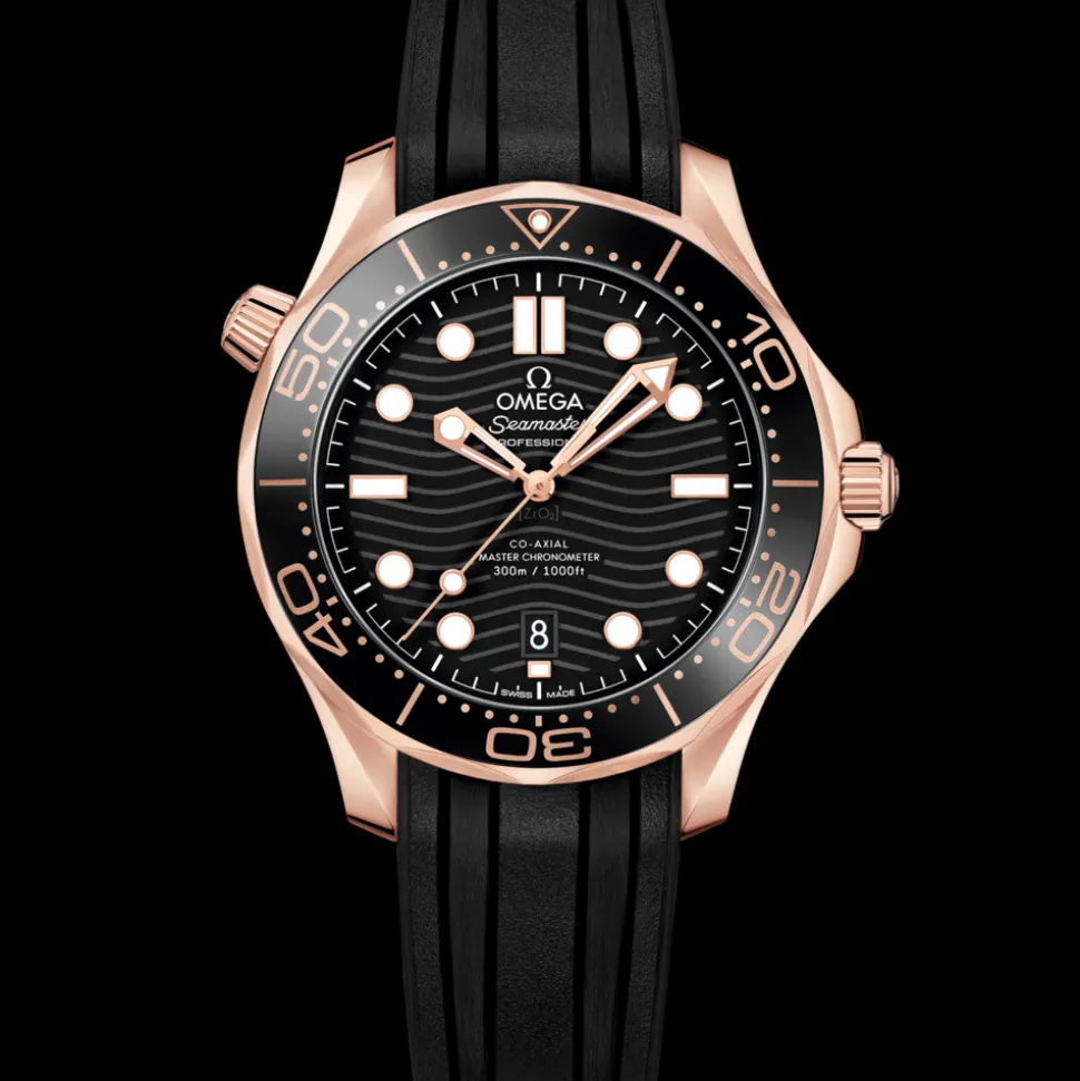 42 mm, Sedna™ gold on rubber strap
