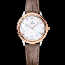 30 mm, steel ‑ Sedna™ gold on leather strap