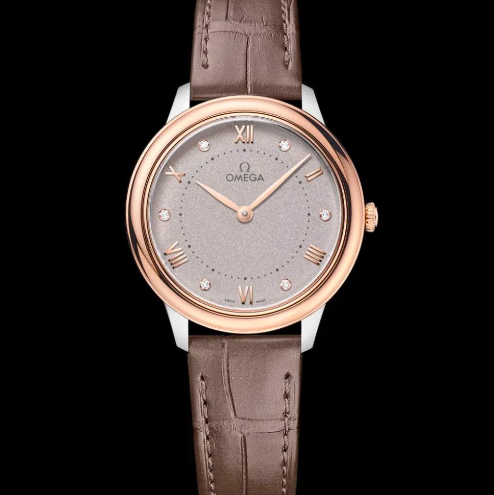 30 mm, steel ‑ Sedna™ gold on leather strap