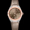 34 mm, steel ‑ Sedna™ gold on leather strap