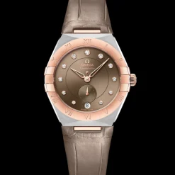 34 mm, steel ‑ Sedna™ gold on leather strap