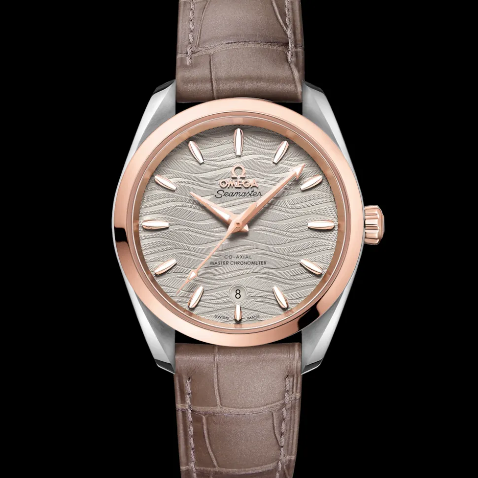 38 mm, steel ‑ Sedna™ gold on leather strap
