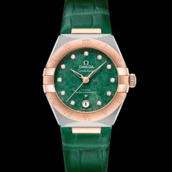 29 mm, steel ‑ Sedna™ gold on leather strap
