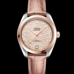 34 mm, steel ‑ Sedna™ gold on leather strap