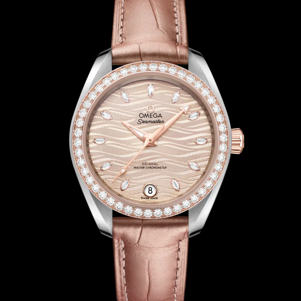 34 mm, steel ‑ Sedna™ gold on leather strap