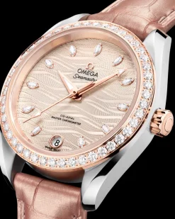 34 mm, steel ‑ Sedna™ gold on leather strap