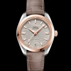 34 mm, steel ‑ Sedna™ gold on leather strap