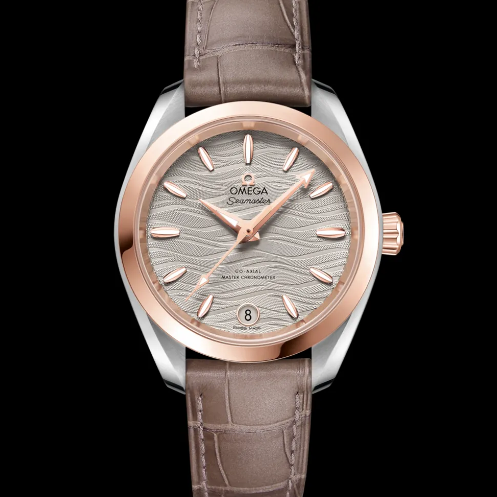 34 mm, steel ‑ Sedna™ gold on leather strap