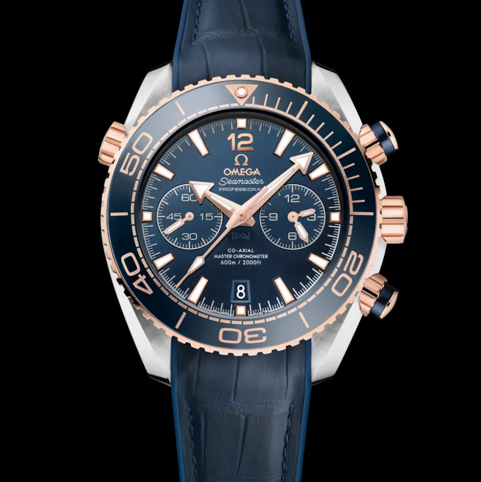 45.5 mm, steel ‑ Sedna™ gold on leather strap with rubber lining