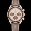 38 mm, steel ‑ Sedna™ gold on leather strap