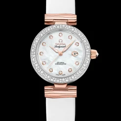 34 mm, steel ‑ Sedna™ gold on leather strap