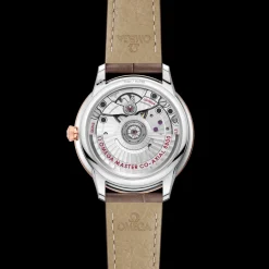 34 mm, steel ‑ Sedna™ gold on leather strap