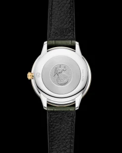 30 mm, steel ‑ yellow gold on leather strap