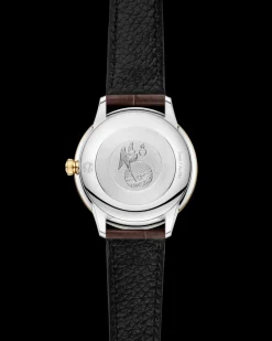 27.5 mm, steel ‑ yellow gold on leather strap