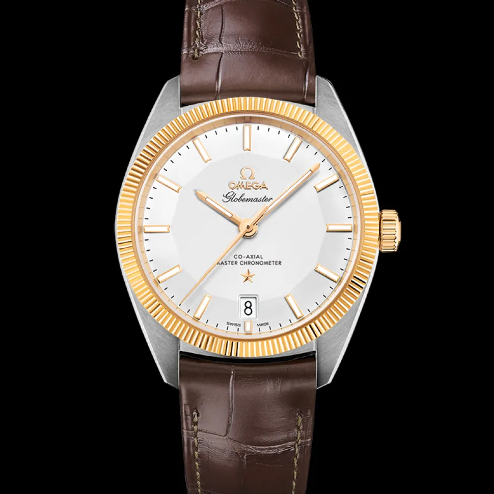 39 mm, steel ‑ yellow gold on leather strap