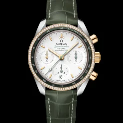 38 mm, steel ‑ yellow gold on leather strap