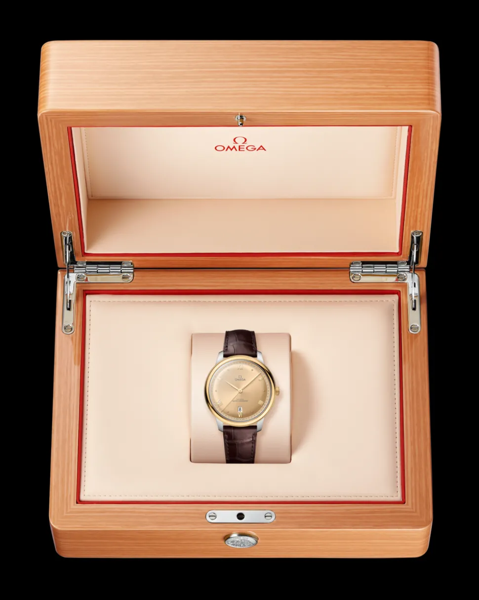 40 mm, steel ‑ yellow gold on leather strap