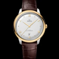 40 mm, steel ‑ yellow gold on leather strap