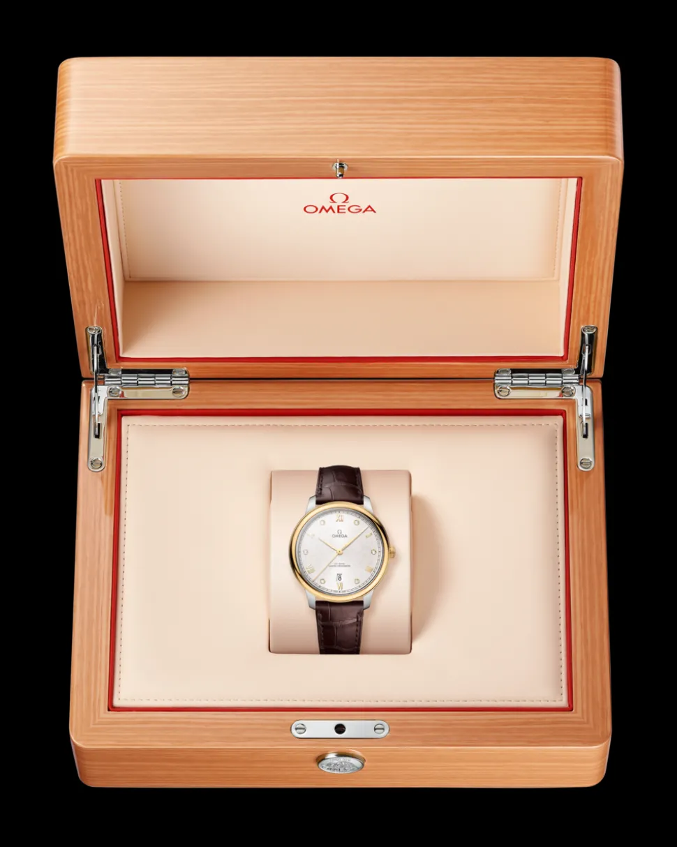 40 mm, steel ‑ yellow gold on leather strap