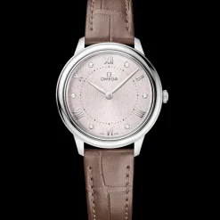 30 mm, steel on leather strap