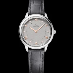 30 mm, steel on leather strap