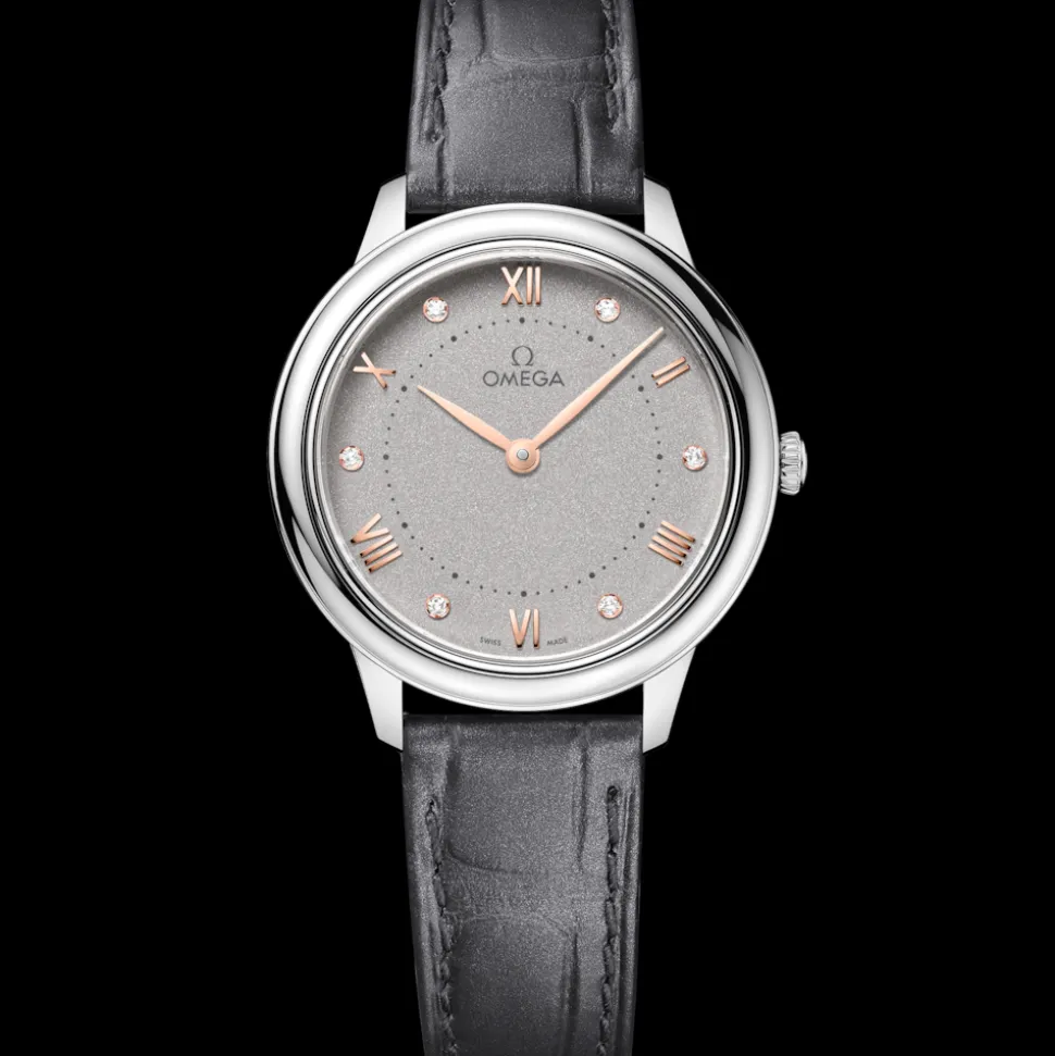 30 mm, steel on leather strap