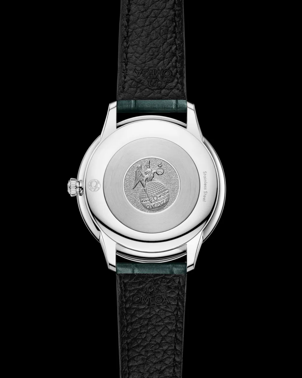 30 mm, steel on leather strap