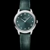 27.5 mm, steel on leather strap