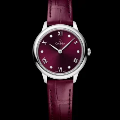 27.5 mm, steel on leather strap