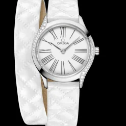 26 mm, steel on leather strap