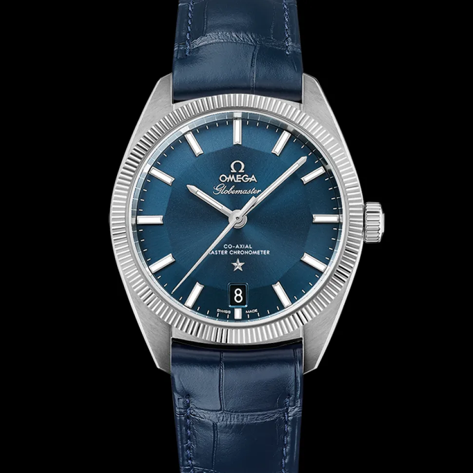 39 mm, steel on leather strap