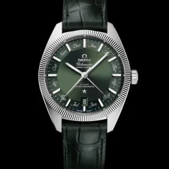 41 mm, steel on leather strap