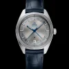 41 mm, steel on leather strap