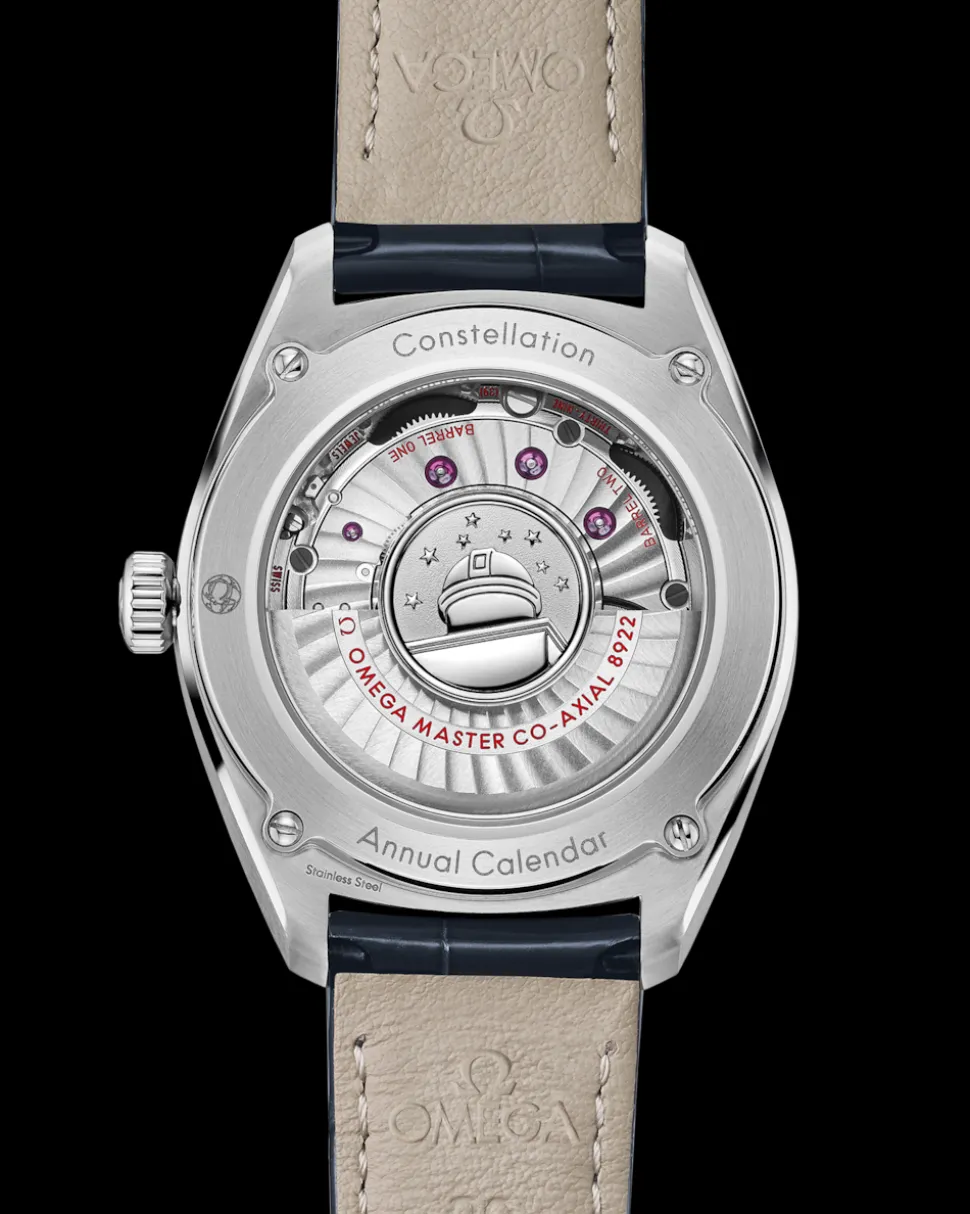 41 mm, steel on leather strap