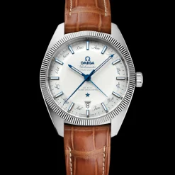 41 mm, steel on leather strap