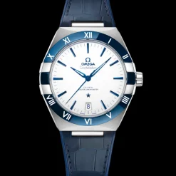 41 mm, steel on leather strap