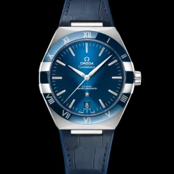 41 mm, steel on leather strap