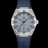 39 mm, steel on leather strap