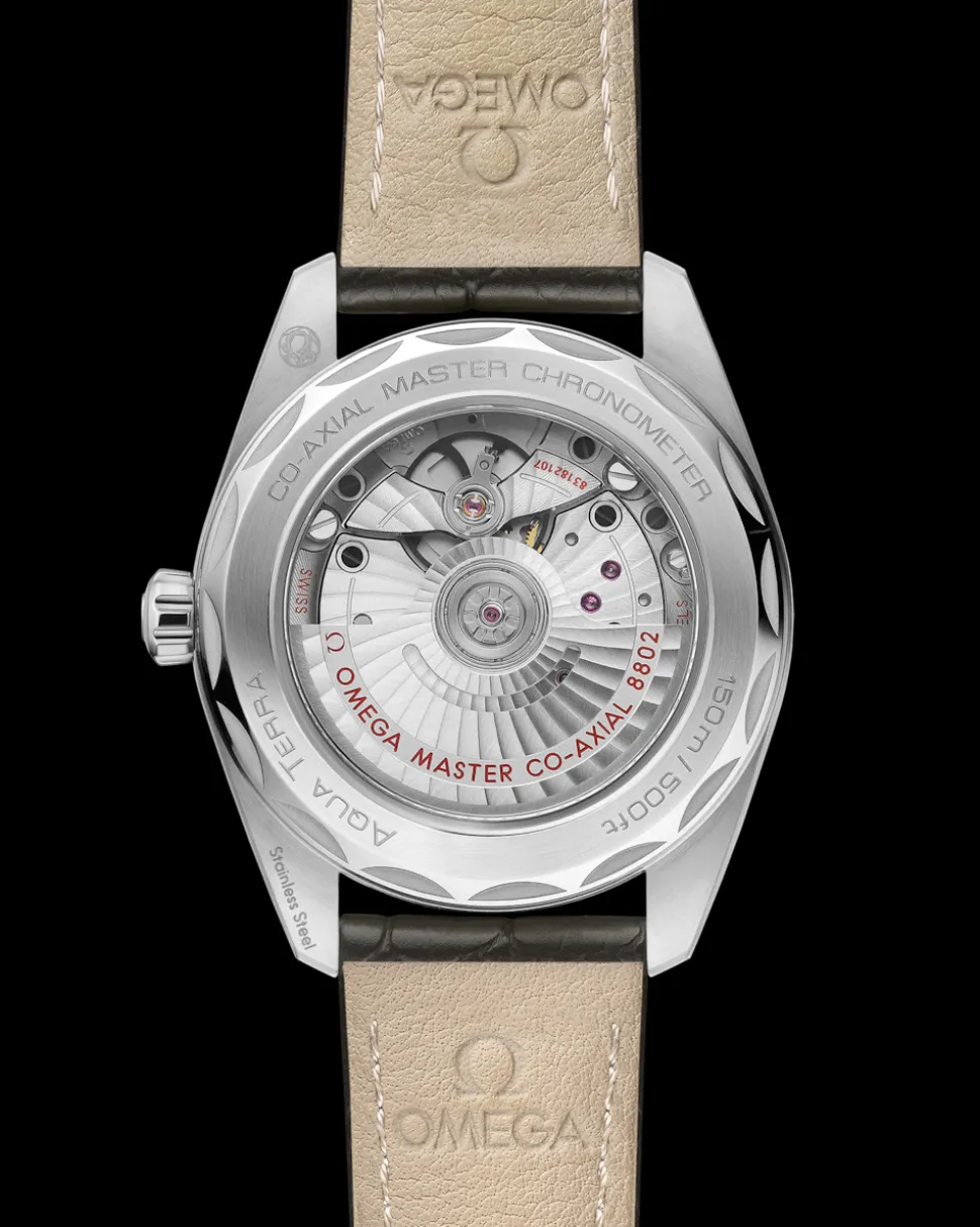 38 mm, steel on leather strap