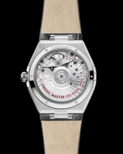 34 mm, steel on leather strap