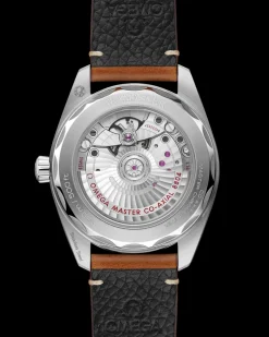 38 mm, steel on leather strap