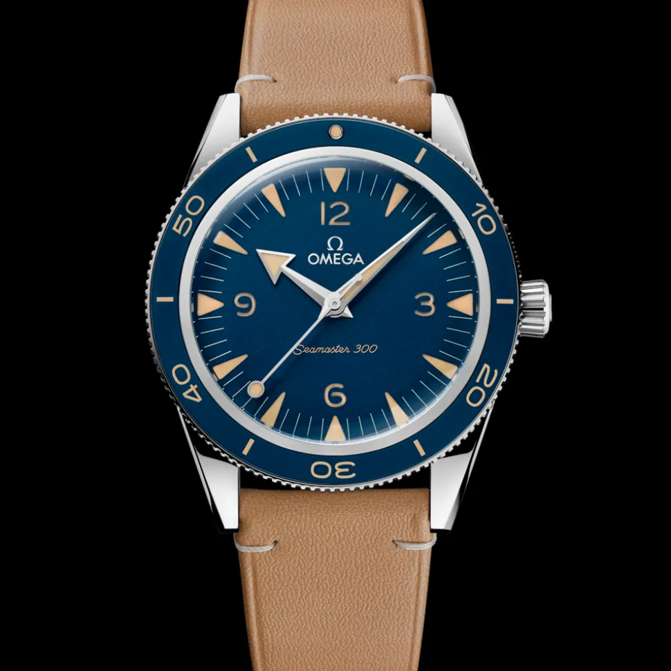 41 mm, steel on leather strap