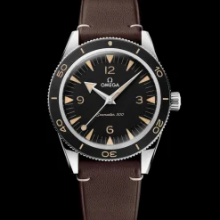 41 mm, steel on leather strap