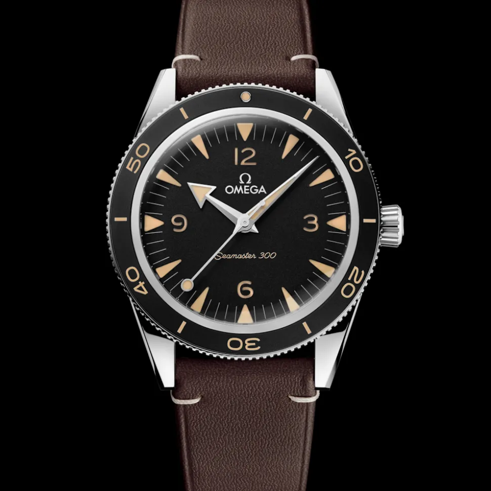 41 mm, steel on leather strap
