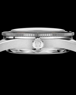 41 mm, steel on leather strap