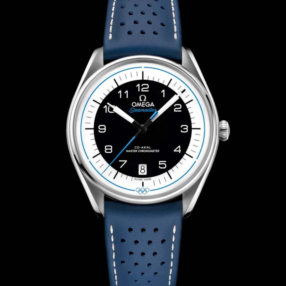 39.5 mm, steel on leather strap