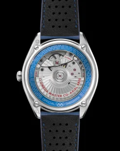 39.5 mm, steel on leather strap